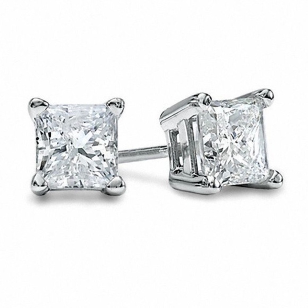 Renaissance Collection 14k White Gold Over 925 Sterling Princess Cut CZ
